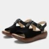Betsie Stretch Black Sandal -Alegria Shoes Shop BSE 6146 S1