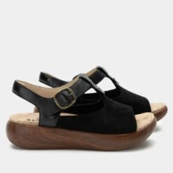 Betsie Stretch Black Sandal -Alegria Shoes Shop BSE 6146 S2