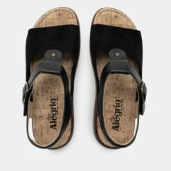 Betsie Stretch Black Sandal -Alegria Shoes Shop BSE 6146 S4