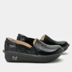 Shoes Debra Black Embossed Rose Shoe -Alegria Shoes Shop DEB 531 S2 ef5850c2 df4e 4876 ac55 f7e7f39ea88c