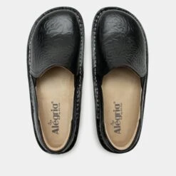 Shoes Debra Black Embossed Rose Shoe -Alegria Shoes Shop DEB 531 S4 5904e639 7128 404c addd 2f9a89fd6099