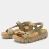 Henna Washed Khaki Sandal -Alegria Shoes Shop HEN 6435 S1