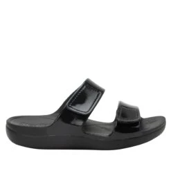Orbyt Black Gloss Sandal -Alegria Shoes Shop ORB 7441 S2